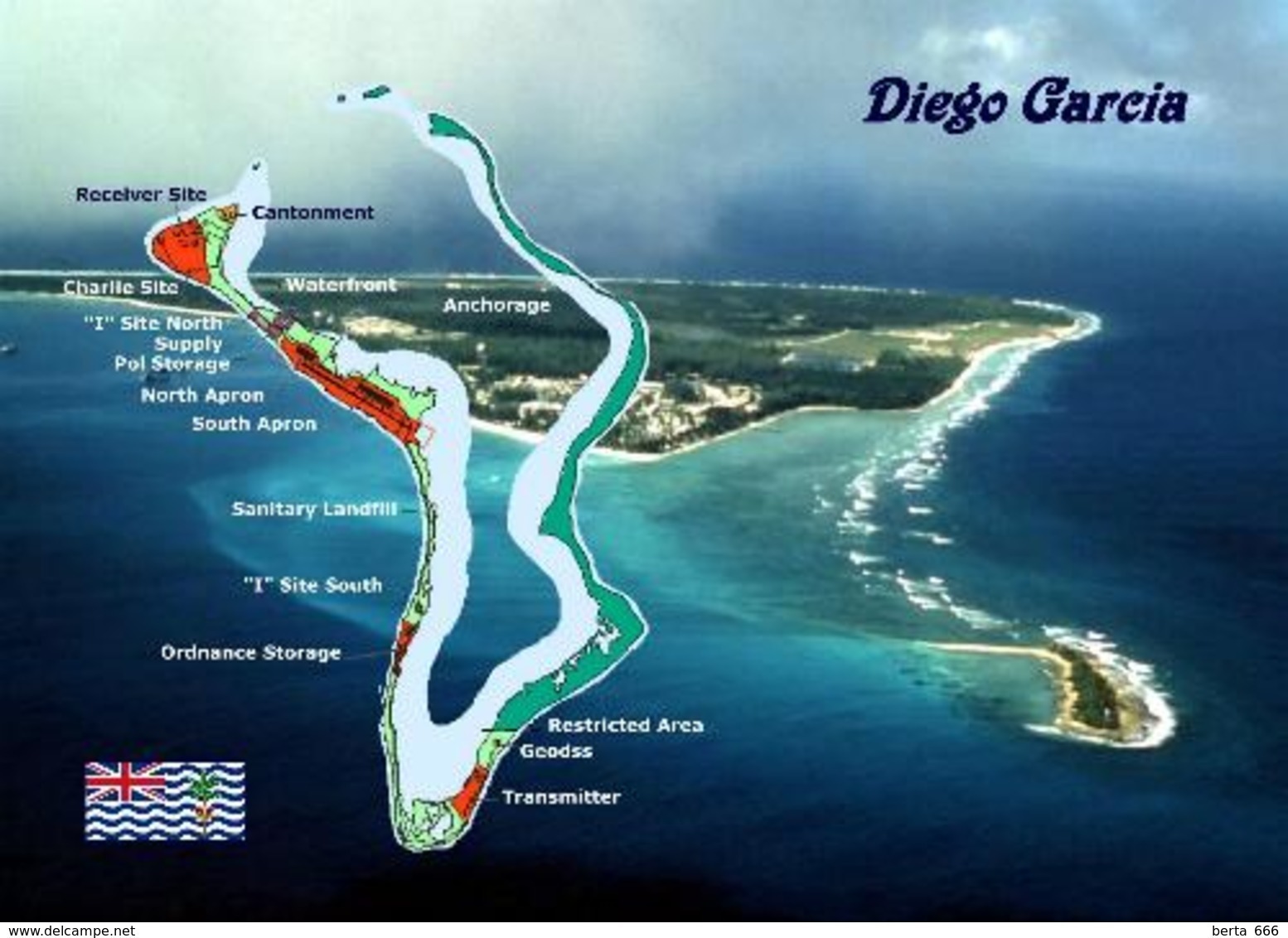 Diego Garcia Map New Postcard Insel Landkarte AK - Ohne Zuordnung