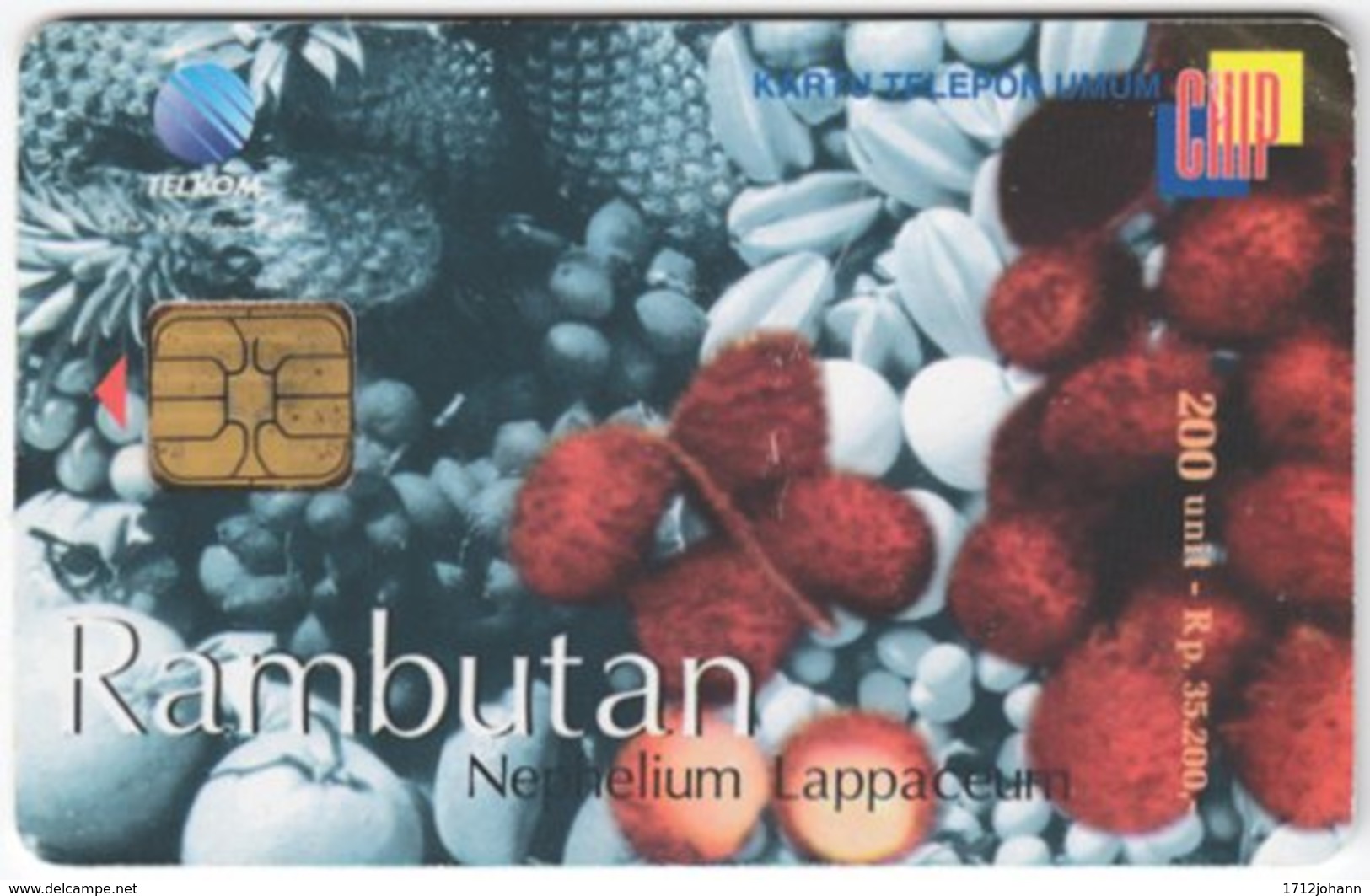 INDONESIA A-285 Chip Telekom - Plant, Fruit - Used - Indonesien