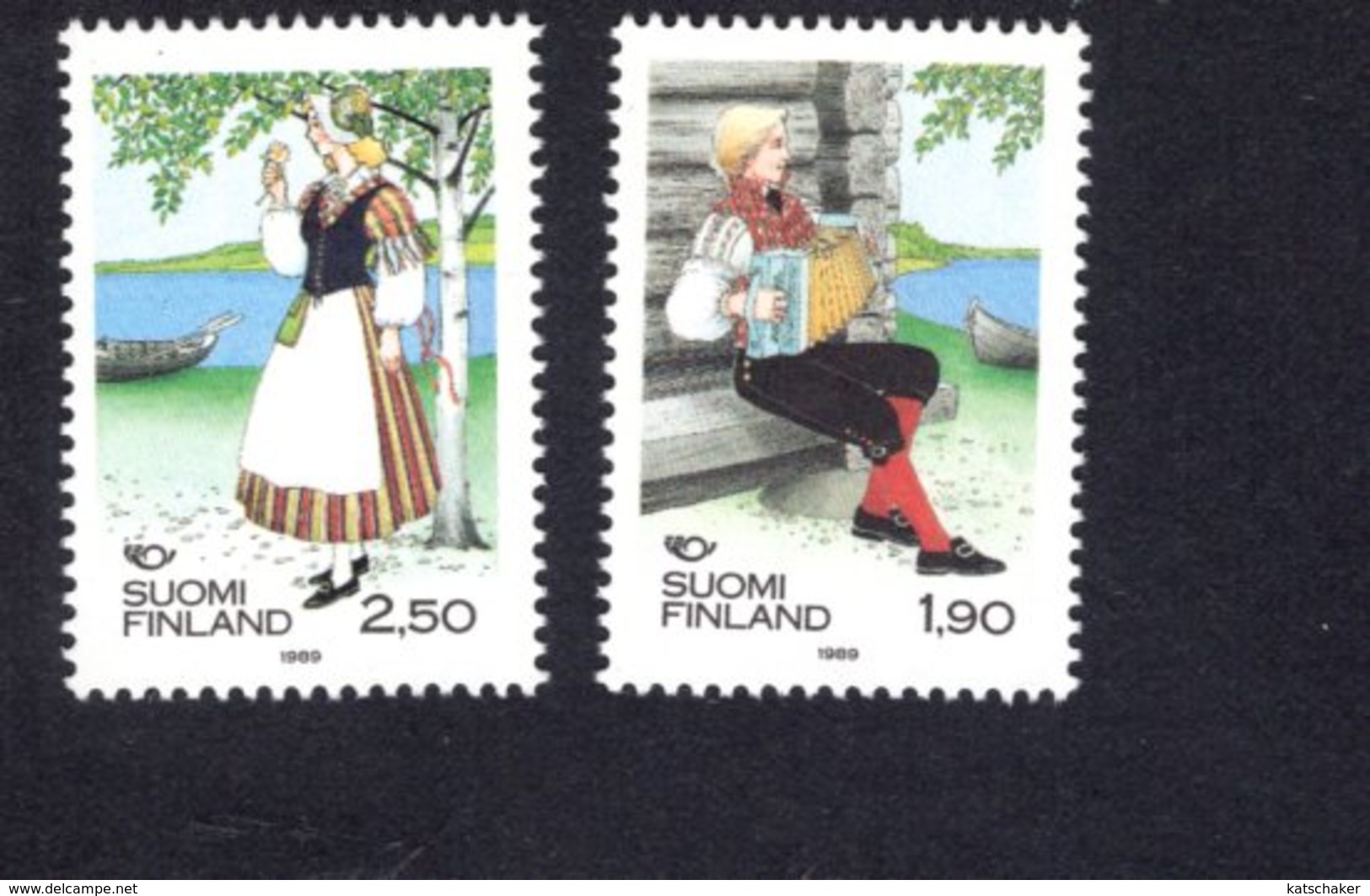 816886903 1989 SCOTT 797 798 POSTFRIS MINT  NEVER HINGED EINWANDFREI (XX)  NORDIC COOPERATION FOLK COSTUMES - Neufs