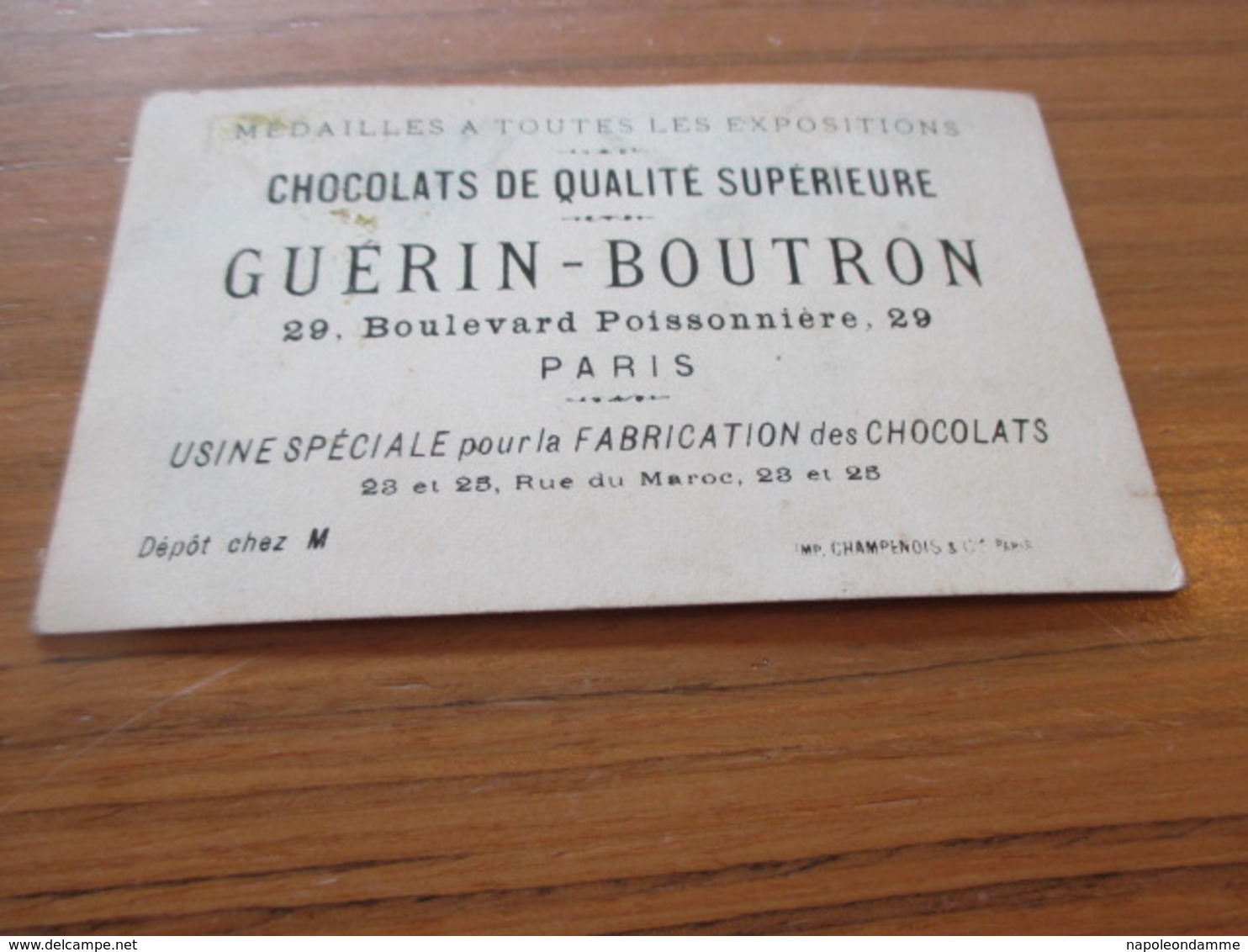 Chromo Chocolat De Qualite Superieure Guerin Boutron, Paris - Autres & Non Classés