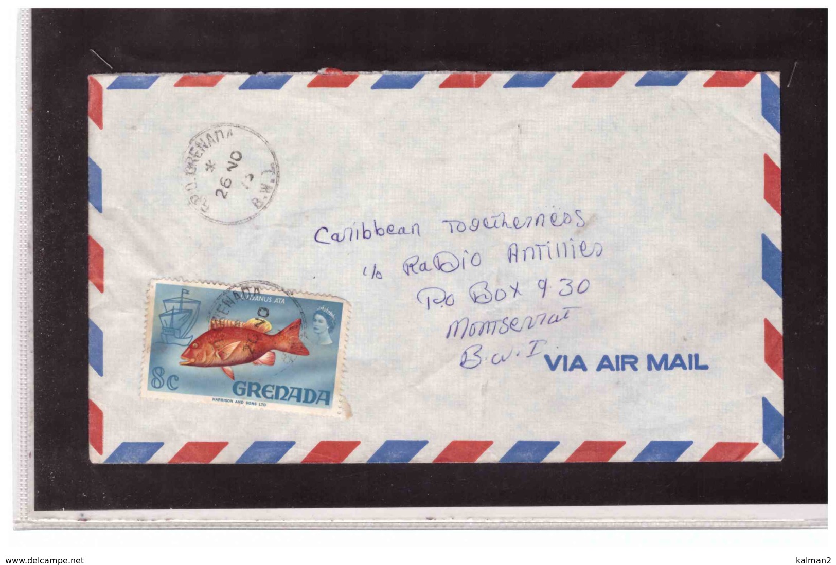 TEM10210   -   GRENADA   -  AIR  MAIL COVER TO  MONTSERRAT - Grenada (1974-...)