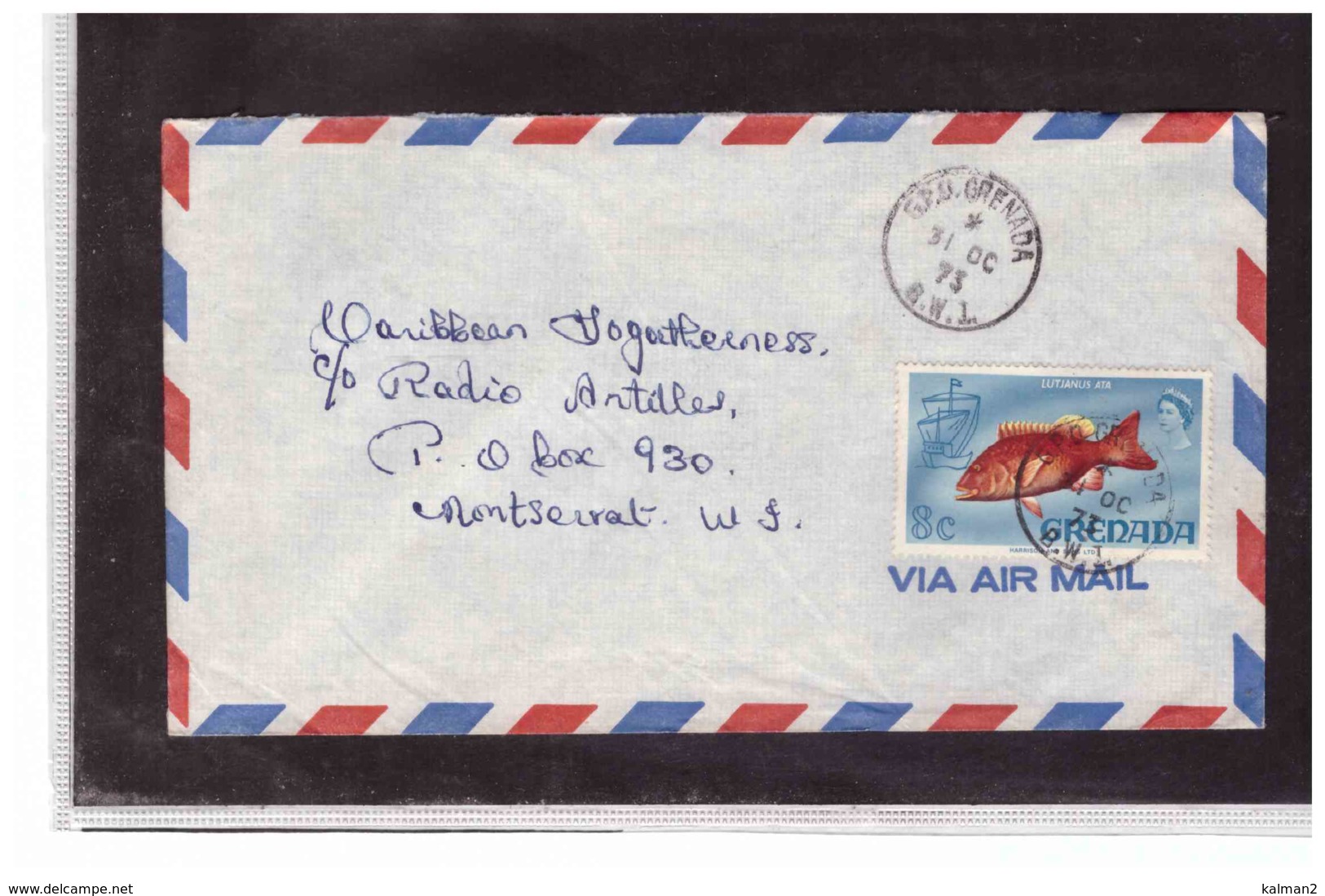 TEM10215   -   GRENADA   -  AIR  MAIL COVER TO  MONTSERRAT - Grenada (1974-...)