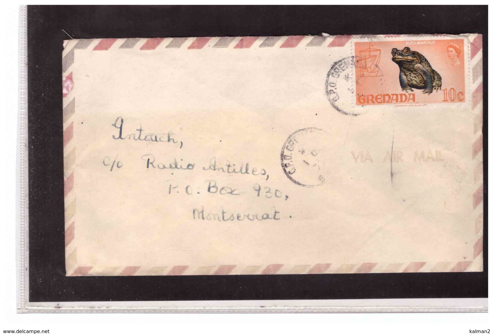 TEM10240   -   GRENADA   -  AIR  MAIL COVER TO  MONTSERRAT - Grenade (1974-...)