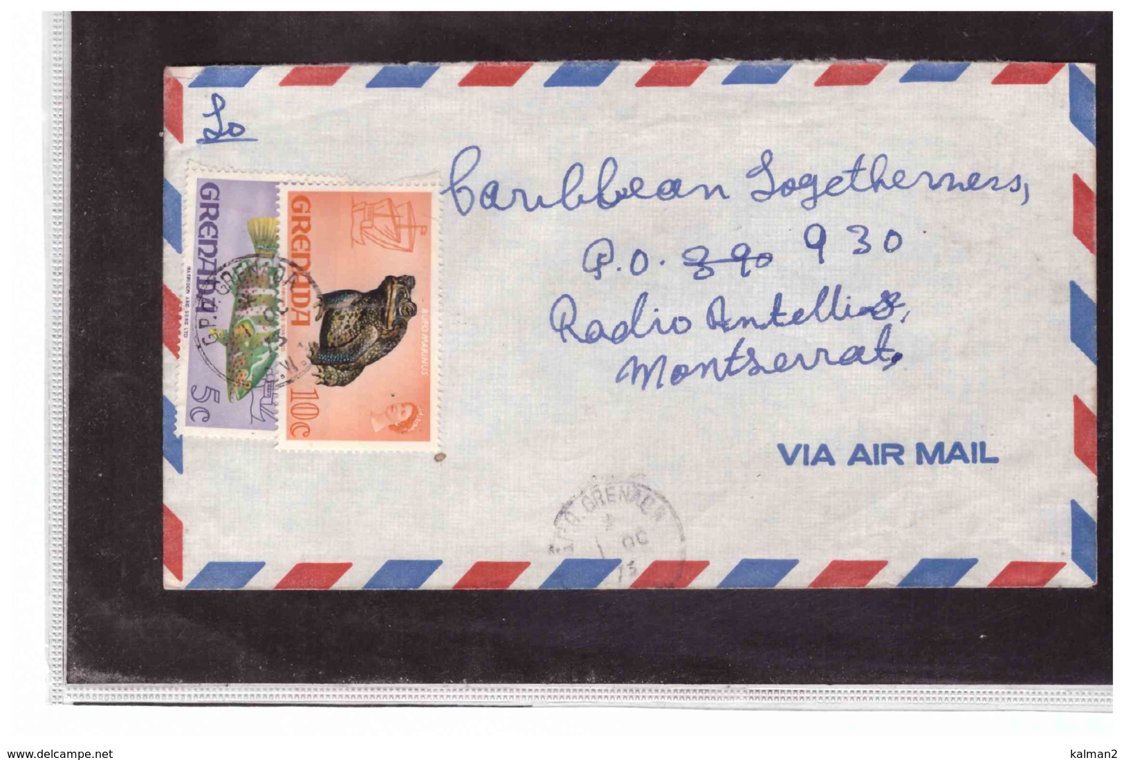 TEM10241   -   GRENADA   -  AIR  MAIL COVER TO  MONTSERRAT - Grenada (1974-...)