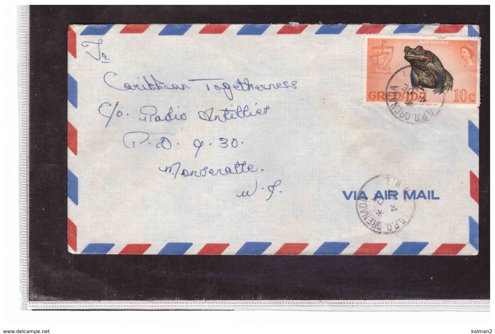 TEM10245   -   GRENADA   -  AIR  MAIL COVER TO  MONTSERRAT - Grenada (1974-...)