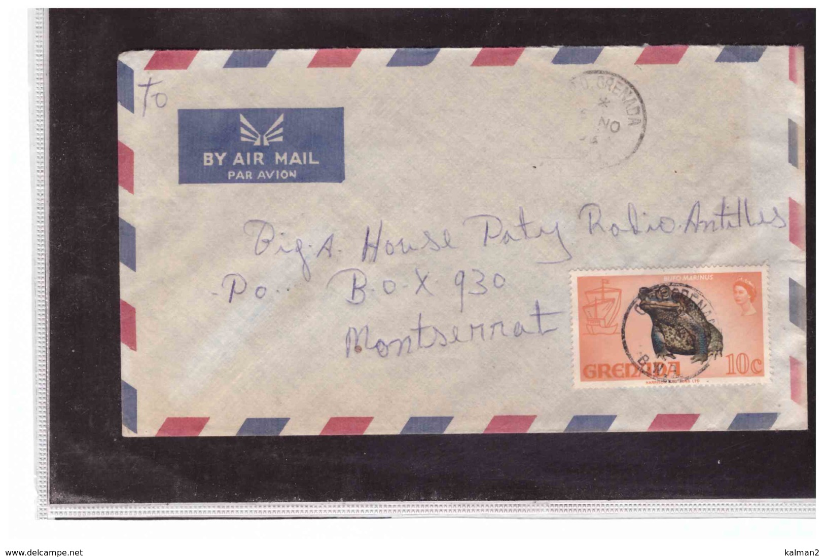 TEM10247   -   GRENADA   -  AIR  MAIL COVER TO  MONTSERRAT - Grenada (1974-...)