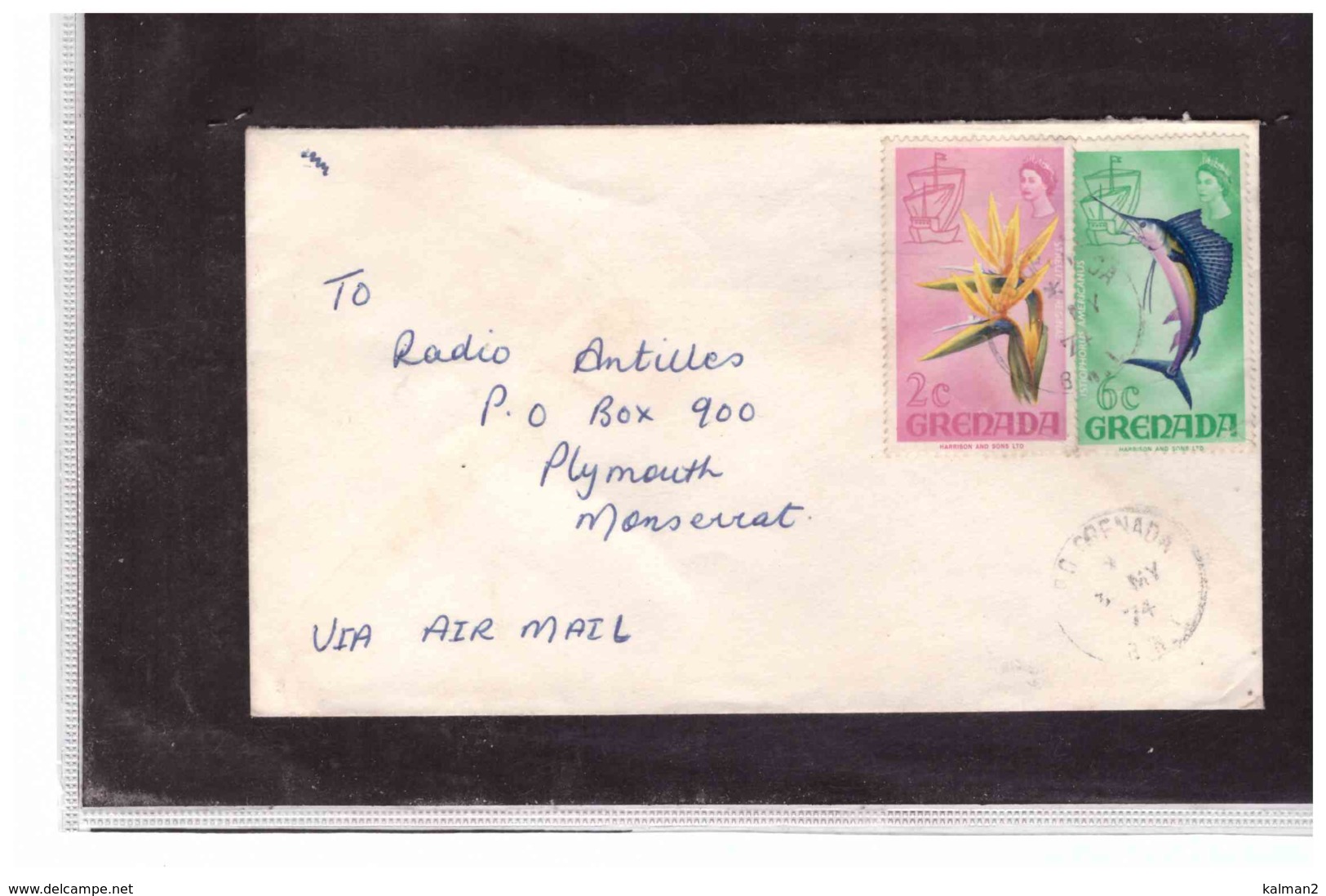 TEM10253   -   GRENADA   -  AIR  MAIL COVER TO  MONTSERRAT - Grenada (1974-...)