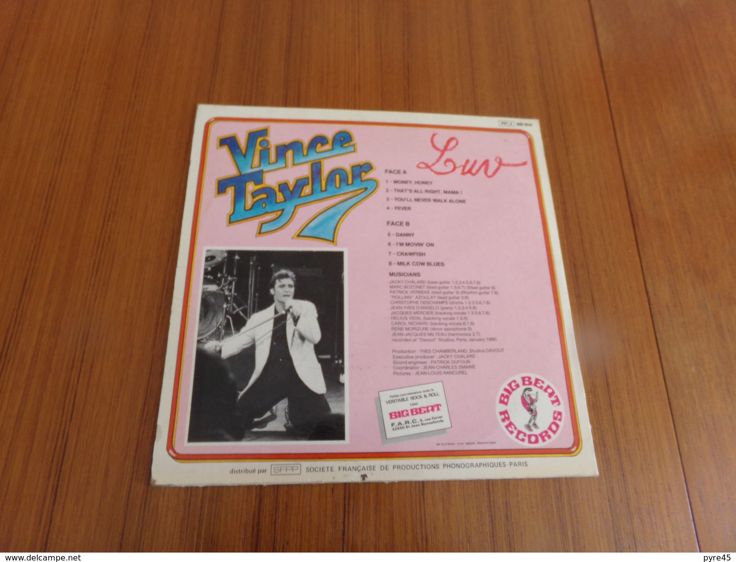 Disque 33 T , 25 Cm,  Vince Taylor " Money, Honey, That's All Right Mama + 6 Titres " - Other - English Music