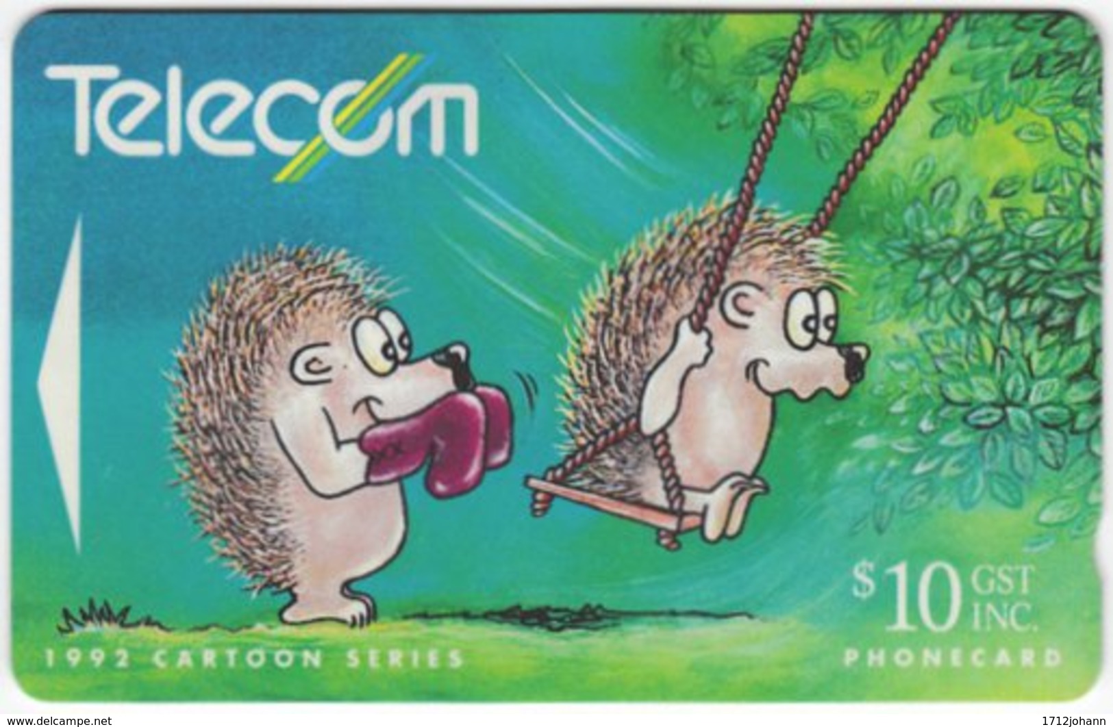 NEW ZEALAND A-788 Magnetic Telecom - Cartoon, Animal, Hedgehog - 121CO - Used - Nueva Zelanda