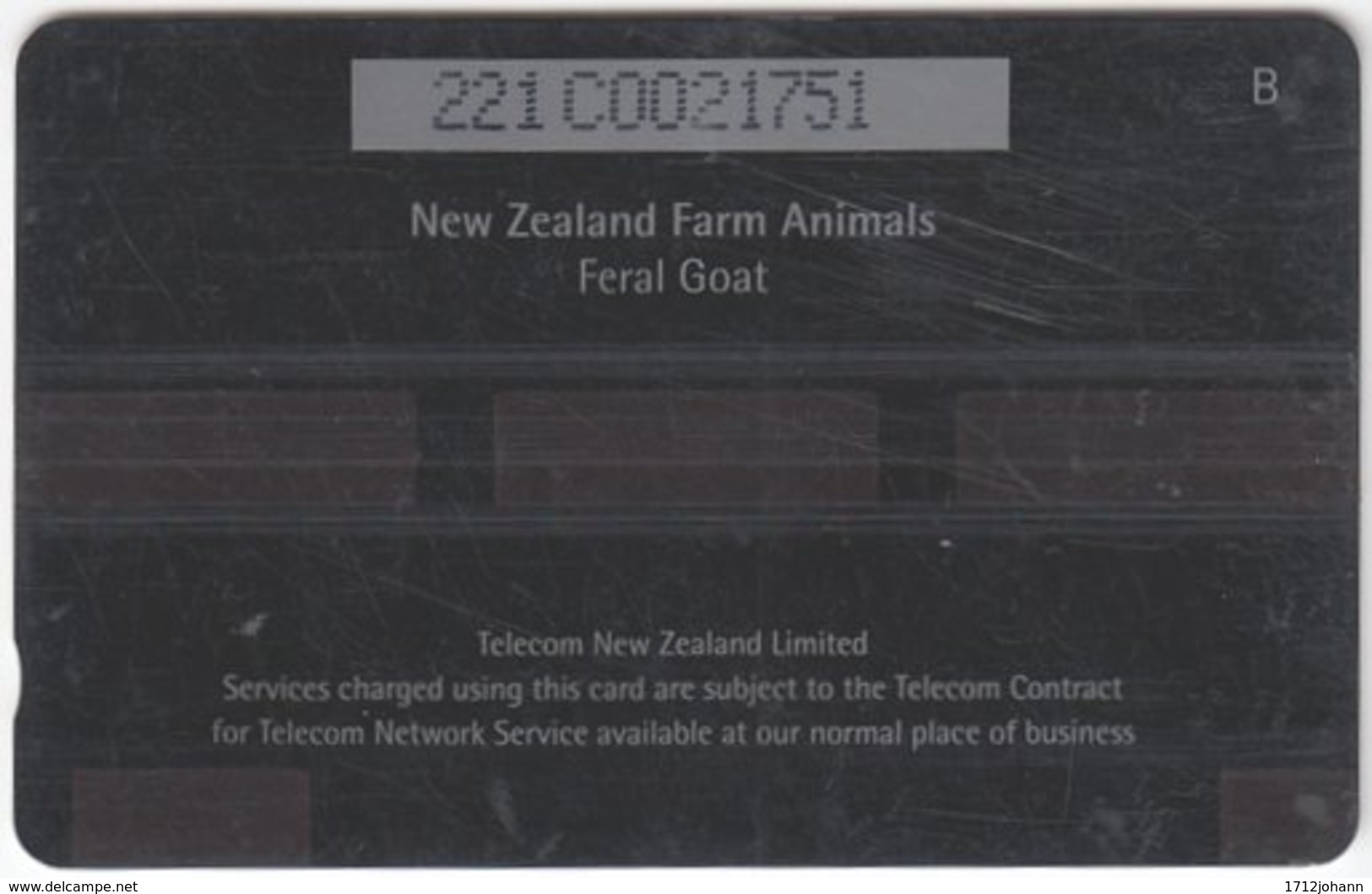 NEW ZEALAND A-817 Magnetic Telecom - Animal, Goat - 221CO - Used - Neuseeland