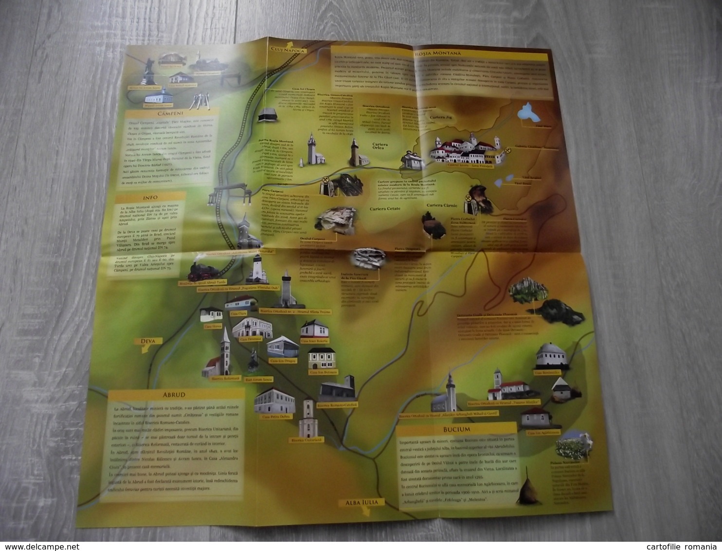 Romania - Rosia Montana - Gold Mining - Tourist Illustrated Map - Tourism Brochure - Karte Carte - Tourisme