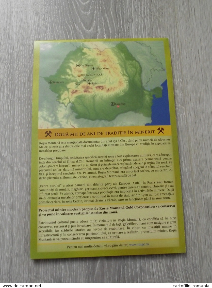 Romania - Rosia Montana - Gold Mining - Tourist Illustrated Map - Tourism Brochure - Karte Carte - Tourismus