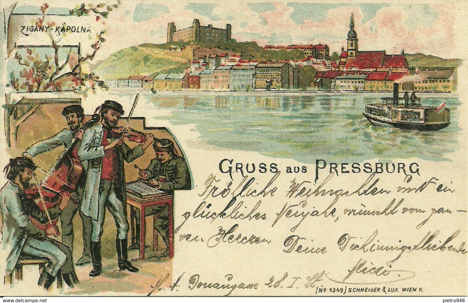 Pressburg (Bratislava, Slovacchia) Gruss Aus Pressburg, Zigany- Kapolna, Riproduzione D06, Reproduction, Illustrazione - Slovacchia