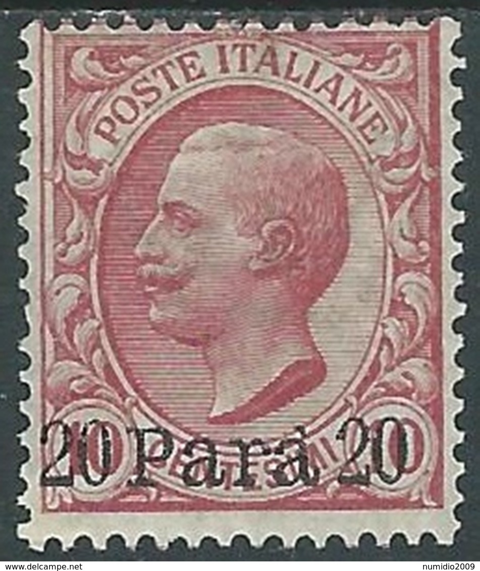 1907 LEVANTE ALBANIA EFFIGIE SOPRASTAMPATO 20 PA SU 10 CENT MH * - RA26-5 - Albanië