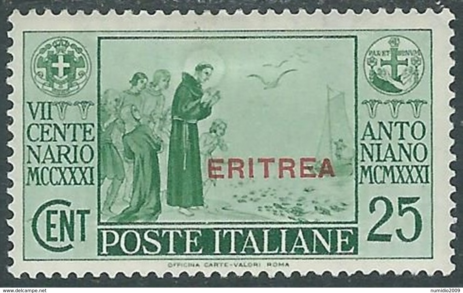 1931 ERITREA S. ANTONIO 25 CENT MH * - RA29-2 - Eritrea