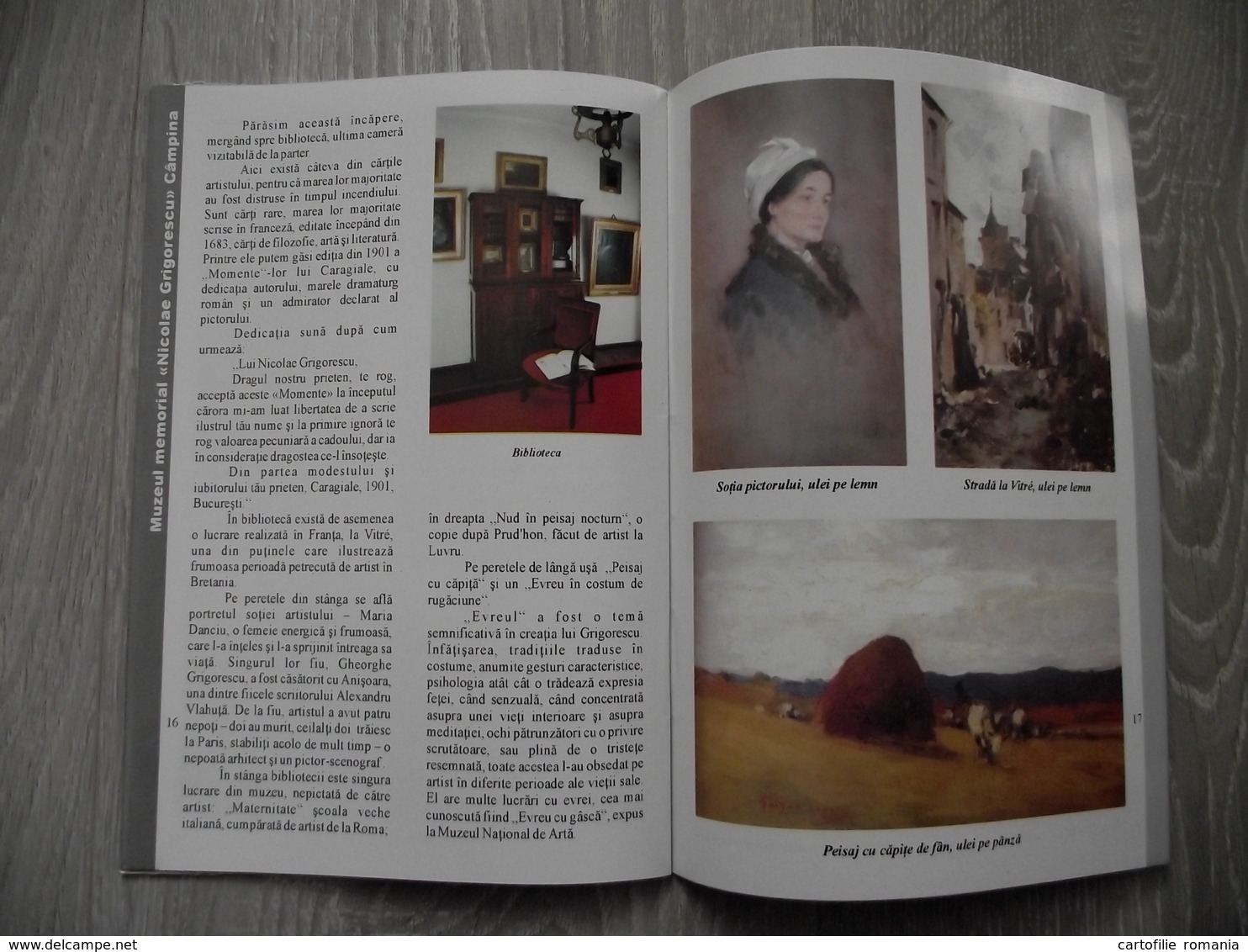 Romania - Prahova Campina - Nicolae Grigorescu memorial house museum - Tourism book brochure illustrations 18 pages