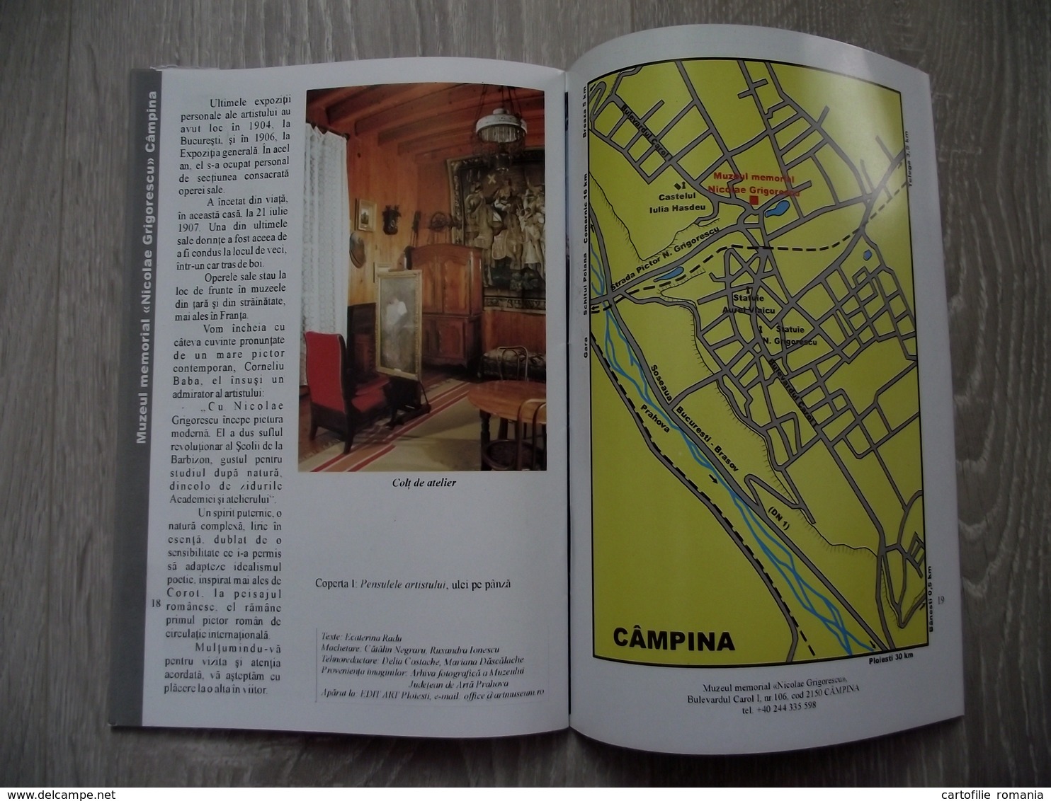 Romania - Prahova Campina - Nicolae Grigorescu memorial house museum - Tourism book brochure illustrations 18 pages