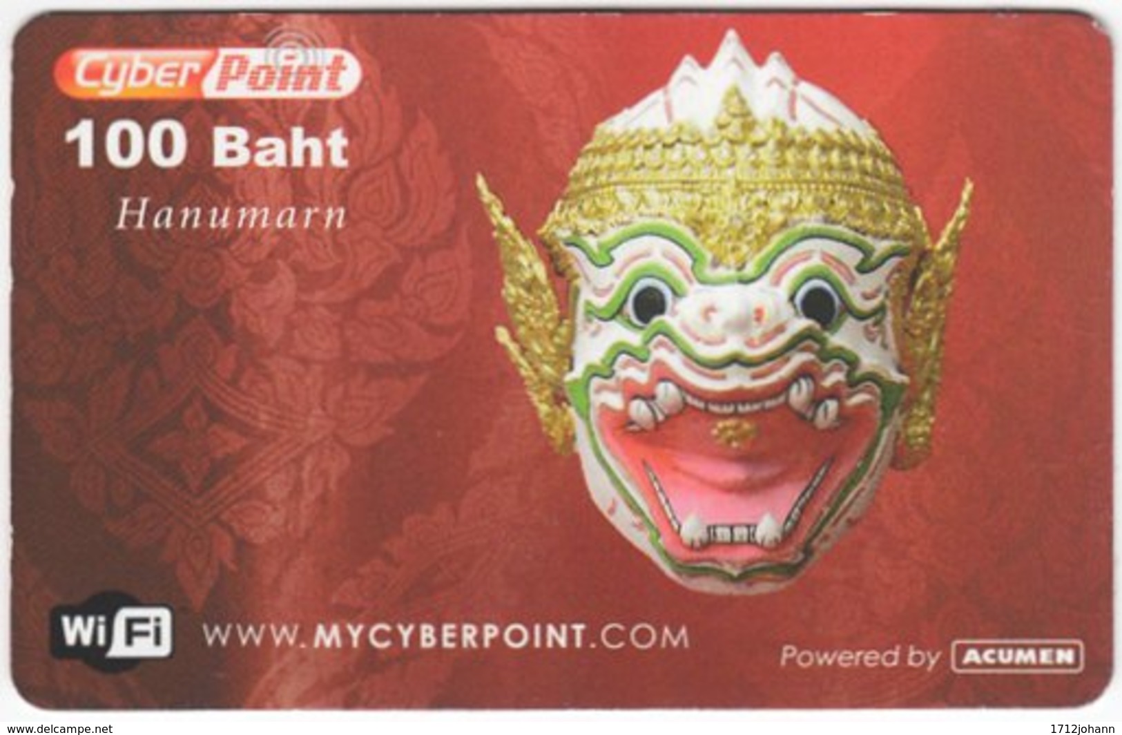 THAILAND F-008 Prepaid CyberPoint - Culture, Traditional Mask - Used - Thailand