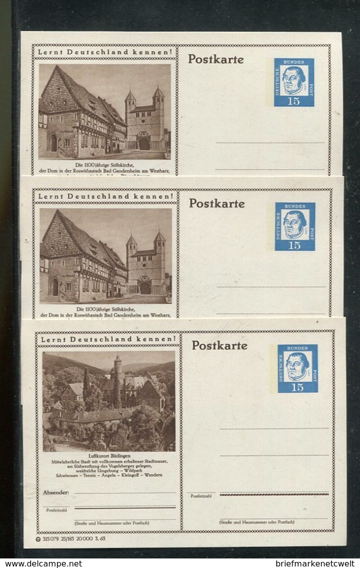 Bundesrepublik Deutschland / Lot Mit 15 Bildpostkarten ** (23344-50) - Lots & Kiloware (max. 999 Stück)
