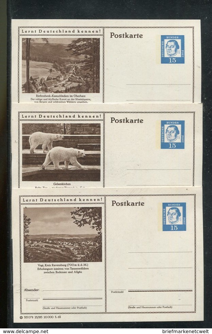 Bundesrepublik Deutschland / Lot Mit 15 Bildpostkarten ** (23344-50) - Lots & Kiloware (max. 999 Stück)