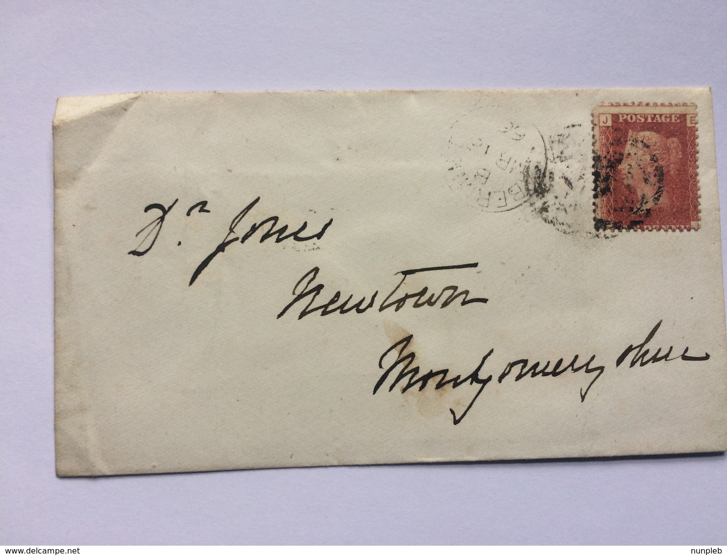 GB Victoria Cover 1866 London To Newtown Montgomeryshire With 1d Red Plate 90 - Storia Postale