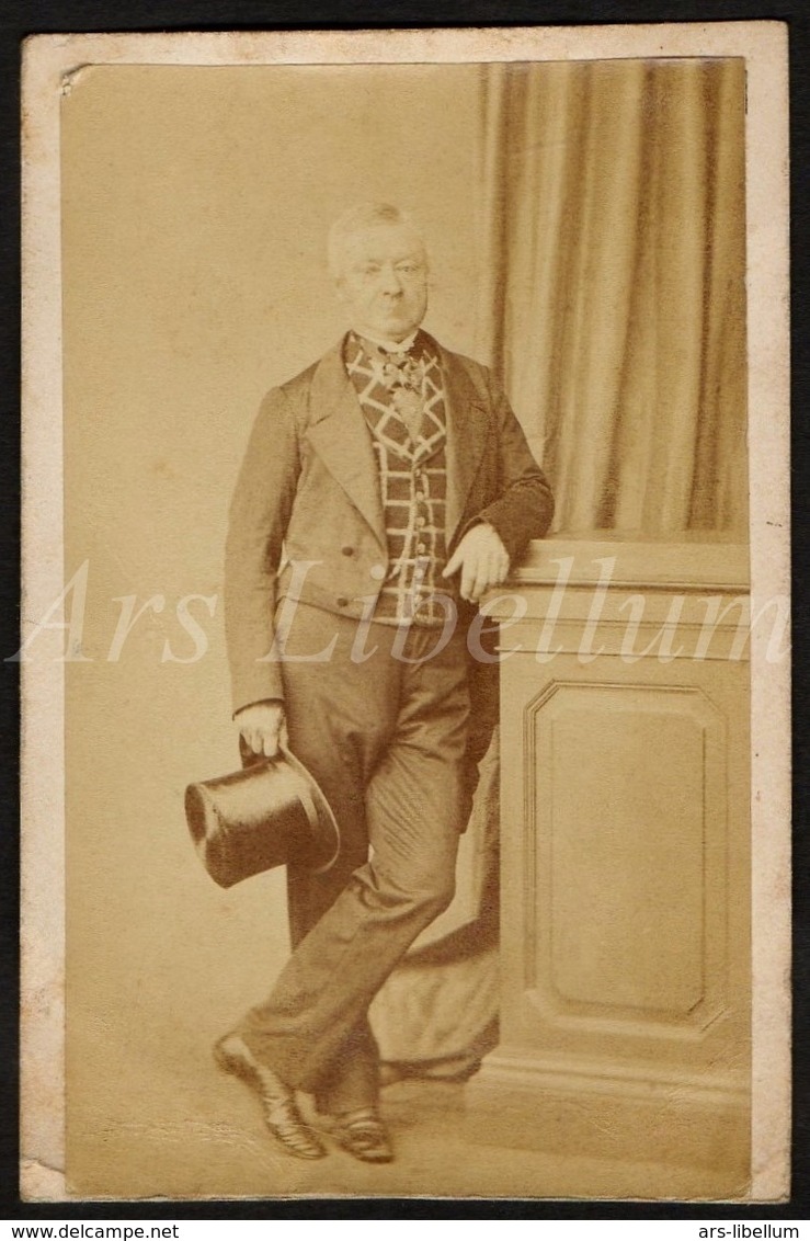 Photo Ancien / Carte De Visite / CDV / Man / Homme / Photographer / F. Deron / Bruxelles - Ancianas (antes De 1900)