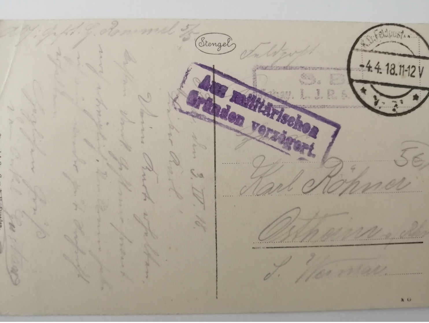 Riga, Dünaburger Bahnhof, Deutsche Feldpost, 1918 - Lettland