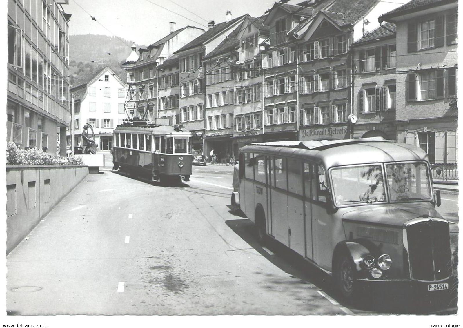 Altstätten SG Rathausplatz Tram Tramway Strassenbahn Trolley Postbus  60er - Altstätten