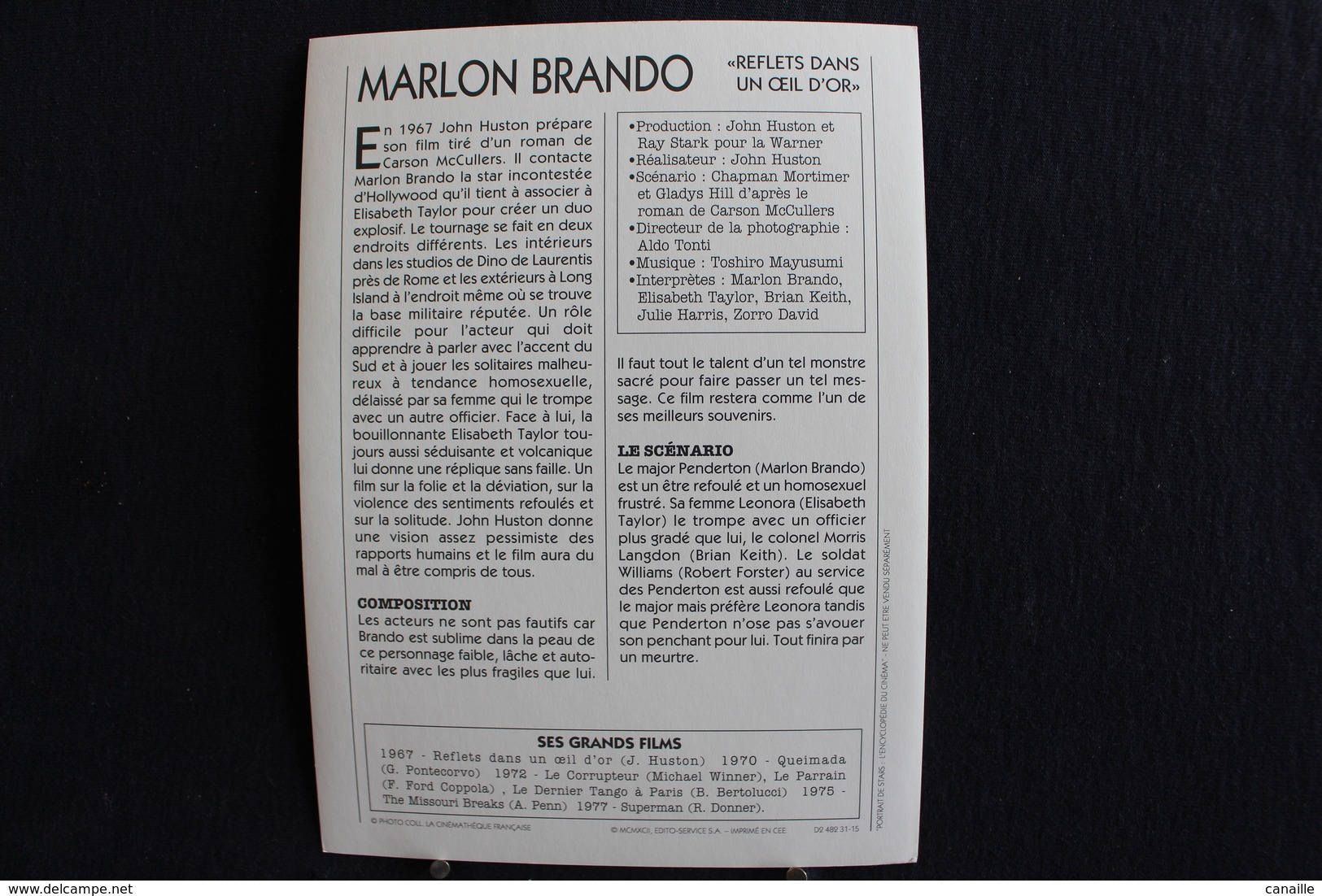 Sp-Acteur/ 1967 - Marlon Brando, Est Un acteur et réalisateur américain, Né En1924 à Omaha (Nebraska) et Mort En 2004 - Attori