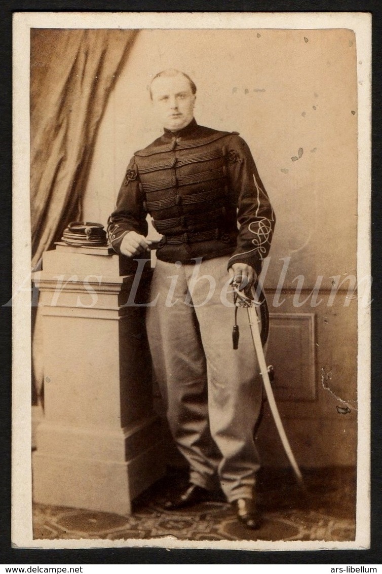 Photo Ancien / Carte De Visite / CDV / Militaire / Soldat / Soldier / 1864 / Lieutenant / Luitenant / Lancier - Anciennes (Av. 1900)