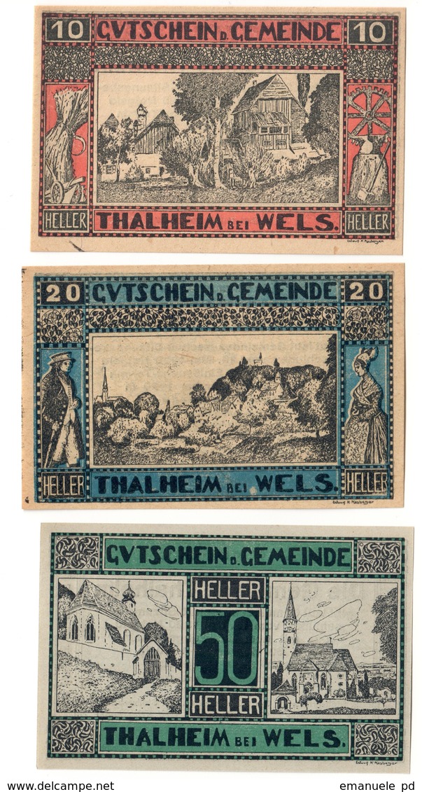 Austria Notgeld Lot / Set - THALHEIM X 3 - Austria