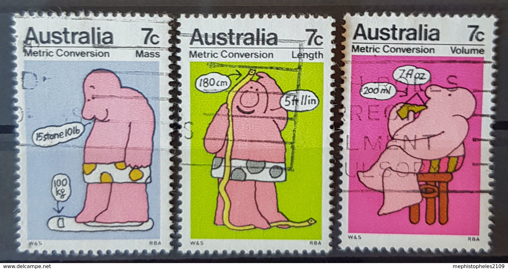 AUSTRALIA 1973 - Canceled - METRIC CONVERSION - 7c - Used Stamps