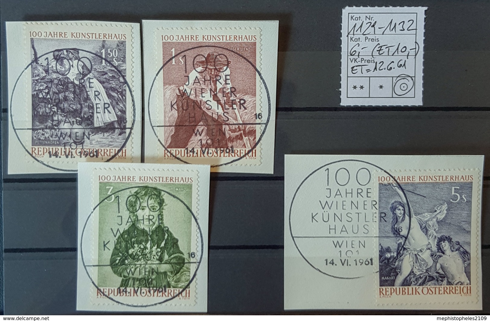 AUSTRIA - Canceled - ANK 1129-1132 - 100 Jahre Künstlerhaus (cancel: FD + 2 Days ... !) - Lettres & Documents