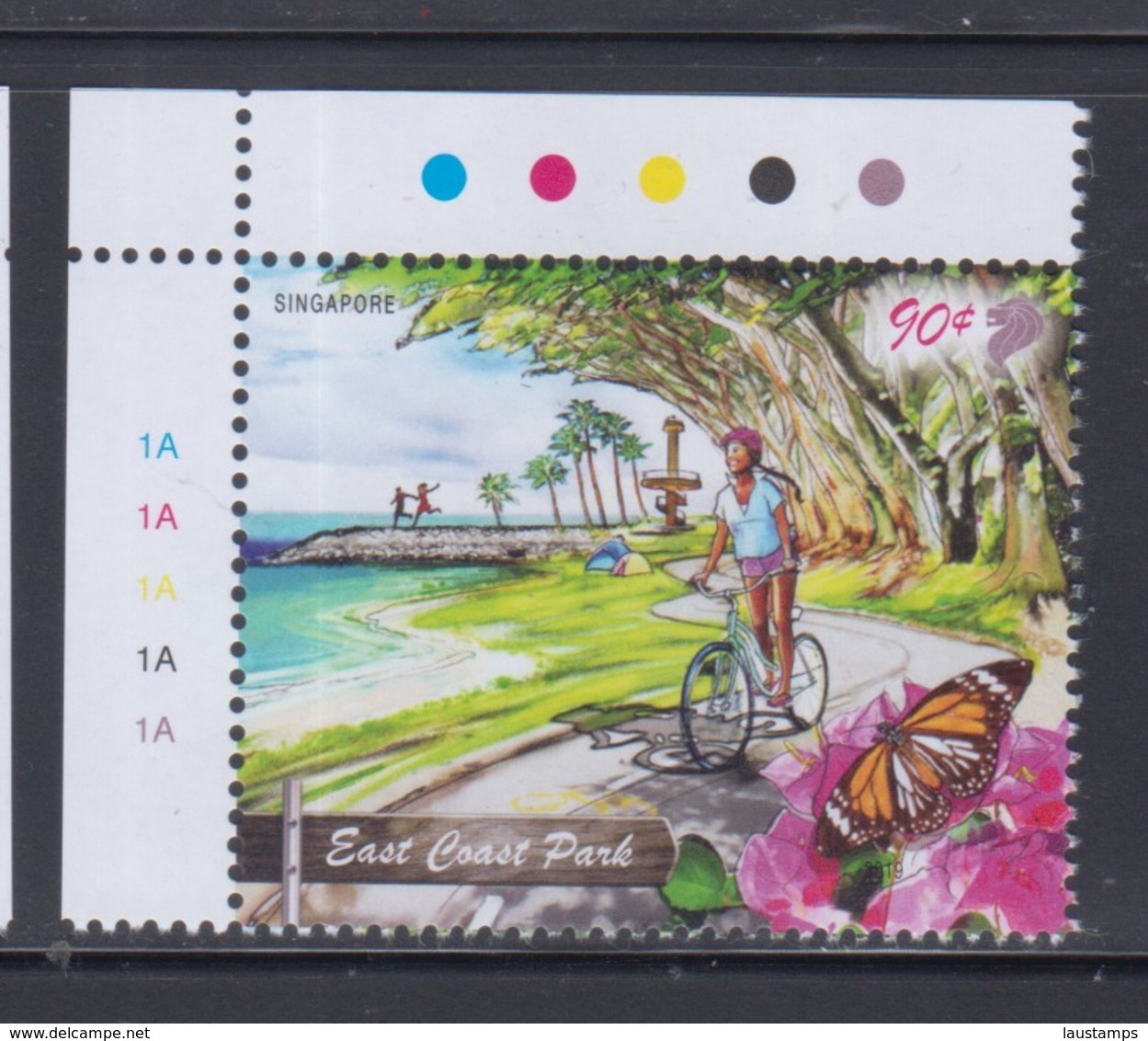 Singapore 2019 Parks, Butterfly, Cycling 1v MNH - Farfalle