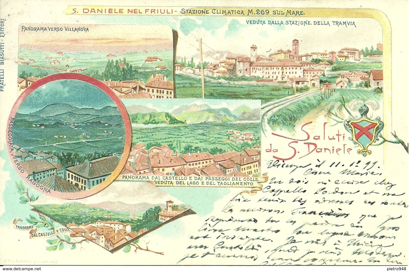 San Daniele Nel Friuli (Udine) Saluti Da San Daniele Del Friuli, Riproduzione D27, Reproduction, Illustrazione - Udine