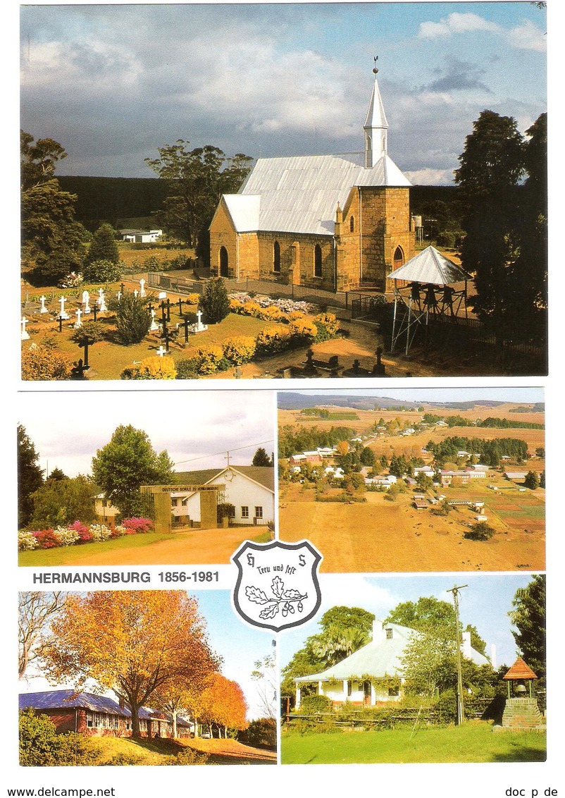 South Africa - 2 Cards - Hermannsburg Greytown District - NATAL - Lutheran Church - School - Südafrika