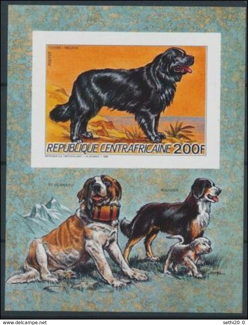 Centrafrique Dogs Chiens Saint Bernard Imperf   MNH - Hunde