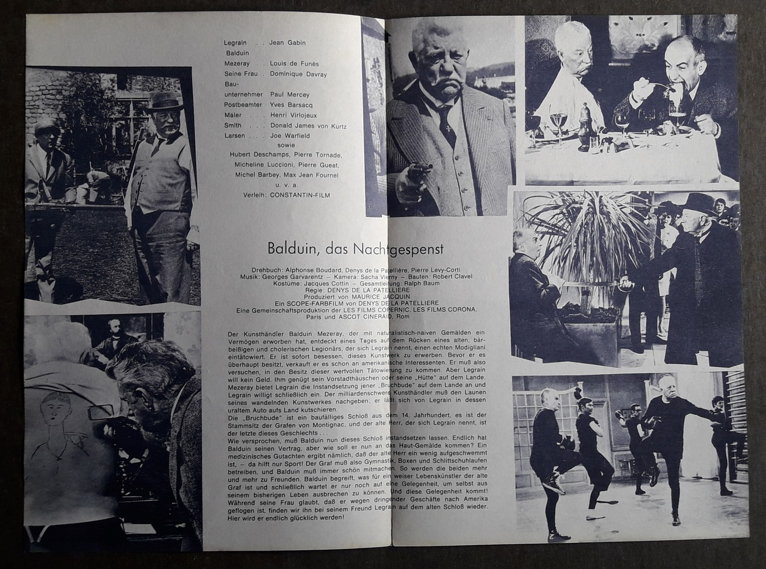 LOUIS DE FUNES / JEAN GABIN Im Film "Balduin, Das Nachtgespenst" # NFP-Filmprogramm Von 1969 # [19-26] - Zeitschriften