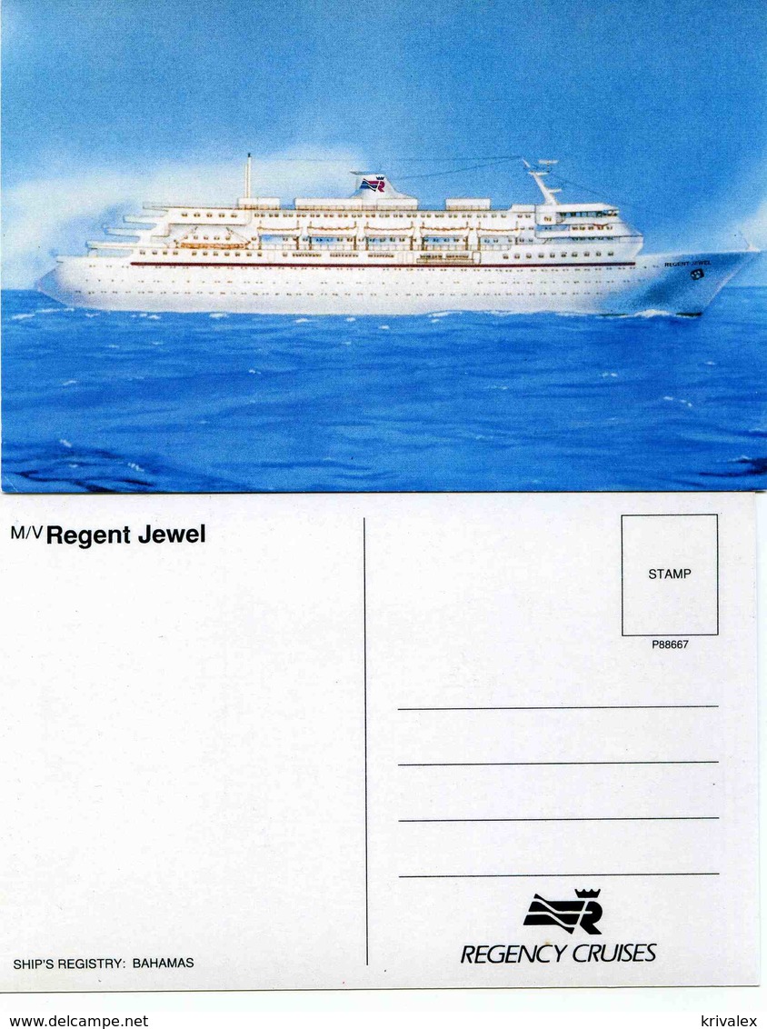 Ship Postcards - Passenger Ship    " Regent Jewel   " Postcard  Copy - Altri & Non Classificati