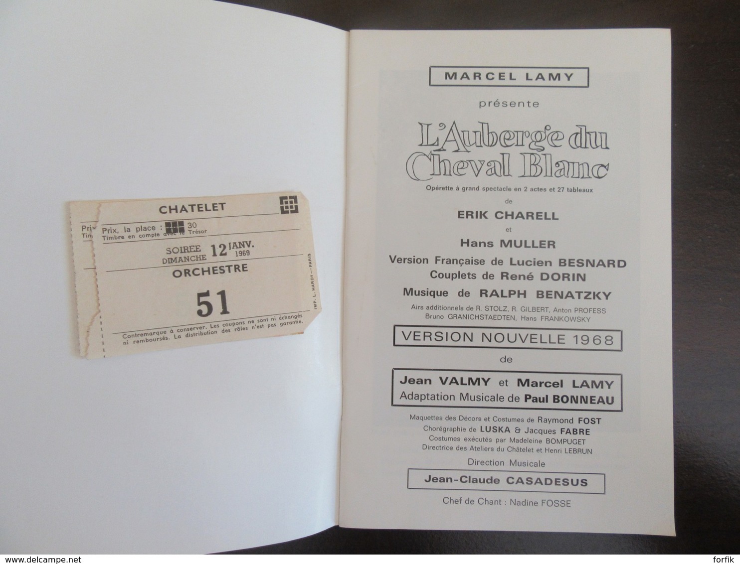 Lot de 12 programmes anciens illustrés du Théâtre du Châtelet - Bel ensemble