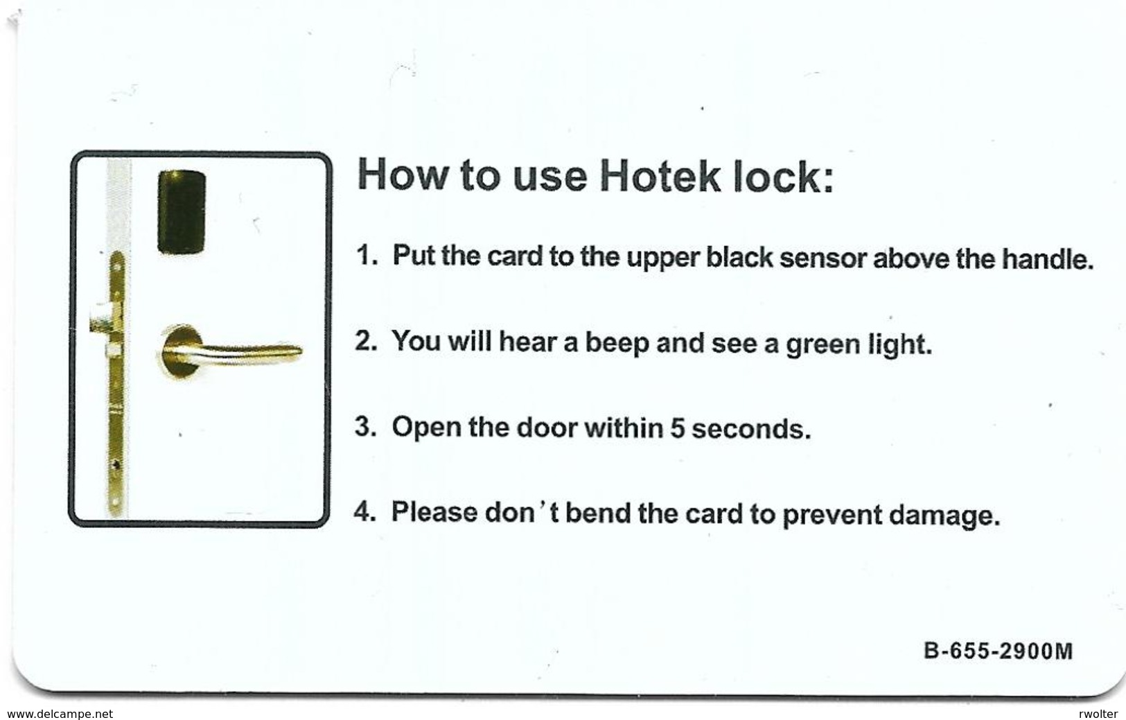 @ + CLEF D'HÔTEL : Hotek Lock  (carte Utilisée En France) - Clés D'hôtel