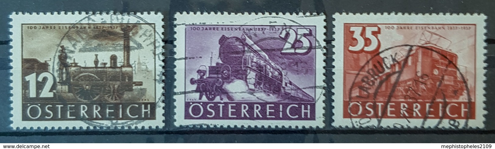 AUSTRIA - Canceled - ANK 646-648 - 100 Jahre Eisenbahn (full Set) - Gebraucht