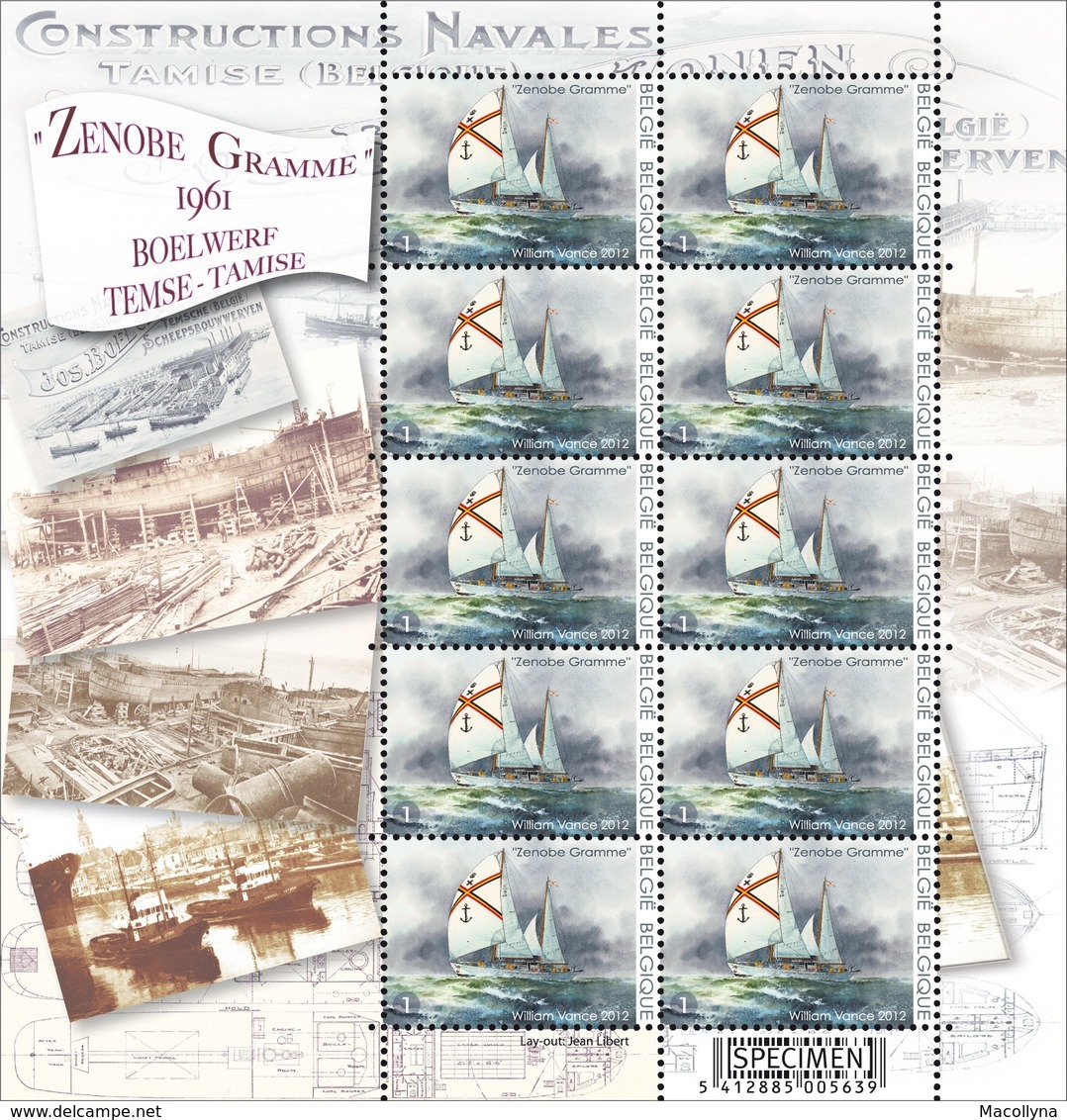 4257** Boelwerf- Het Zeilschip "Zénobe Gramme" België / Constructions Navales MNH - Le Voilier "Zénobe Gramme" Belgique - Full Sheets And Panes