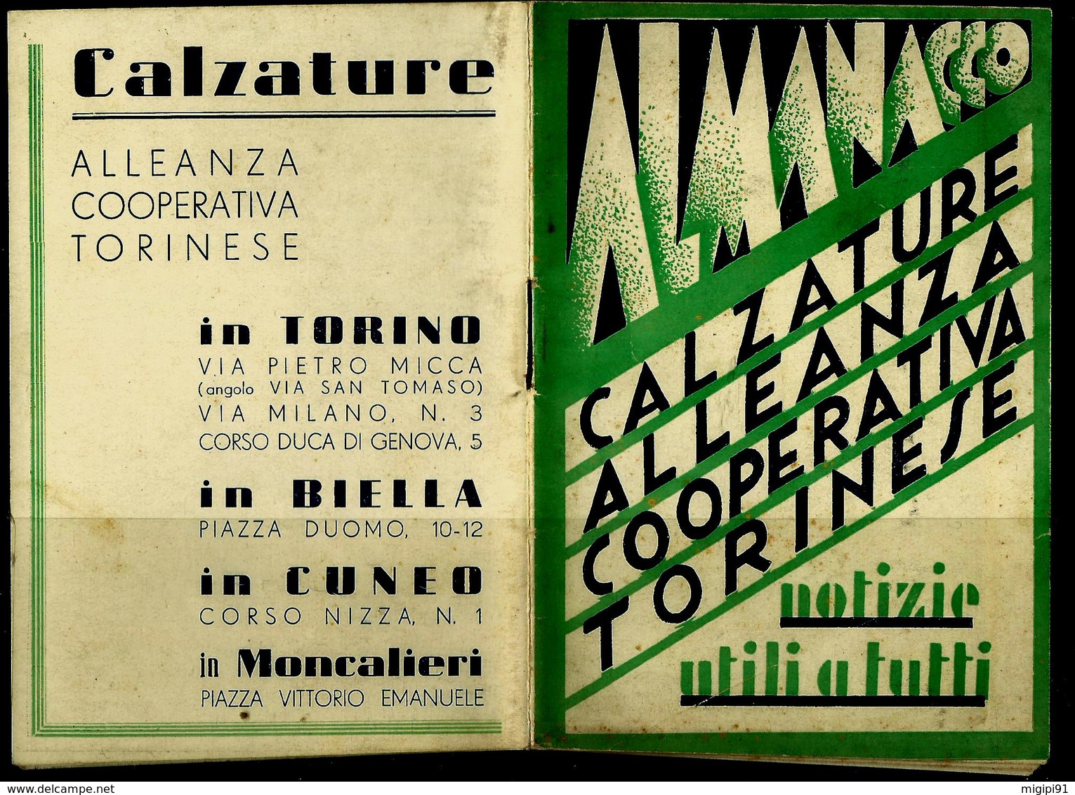 ALMANACCO CALZATURE ALLEANZA COOPERATIVA TORINESE - Grand Format : 1921-40