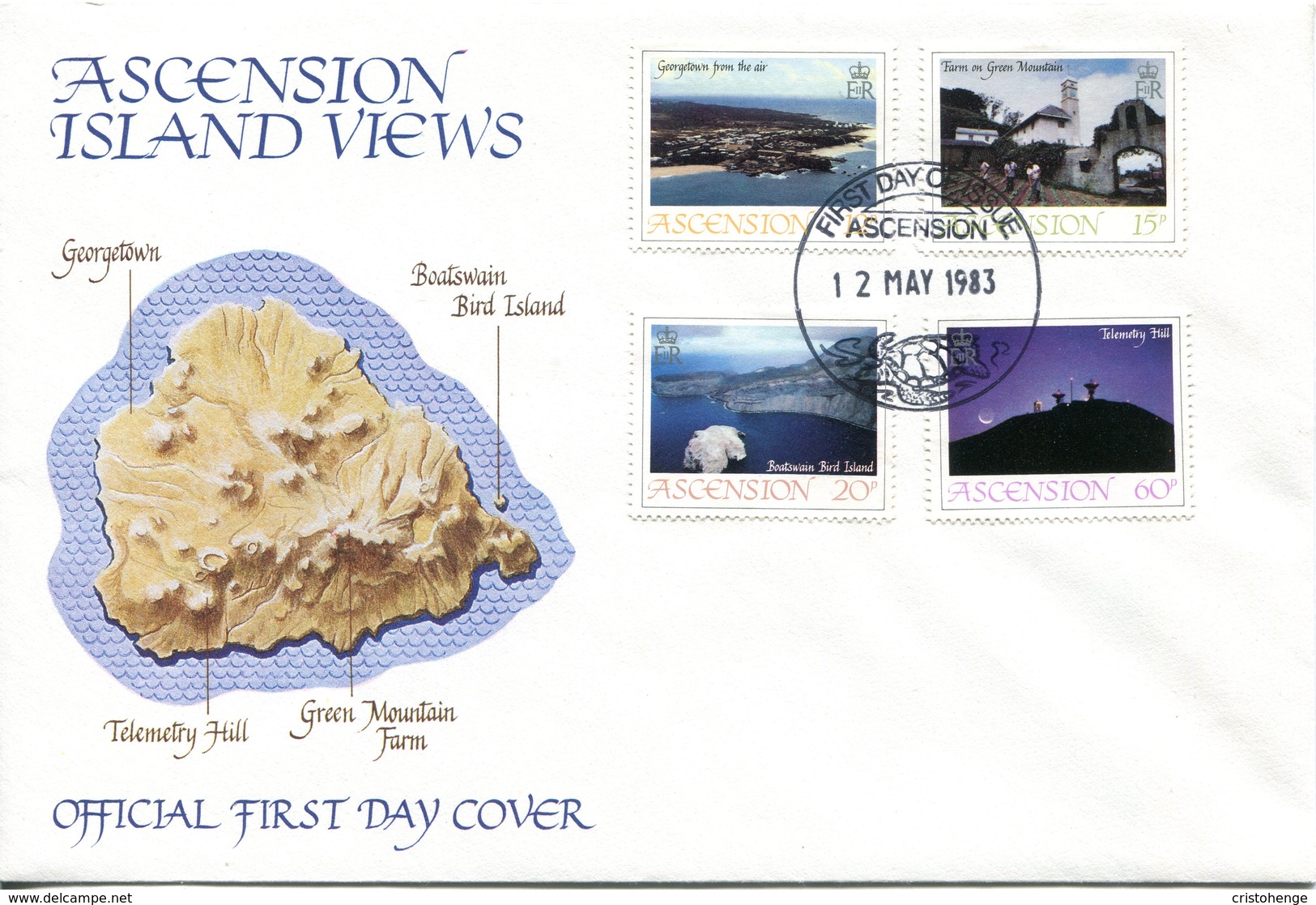 Ascension 1983 Island Views - 1st Issue FDC Cover - Ascension (Ile De L')