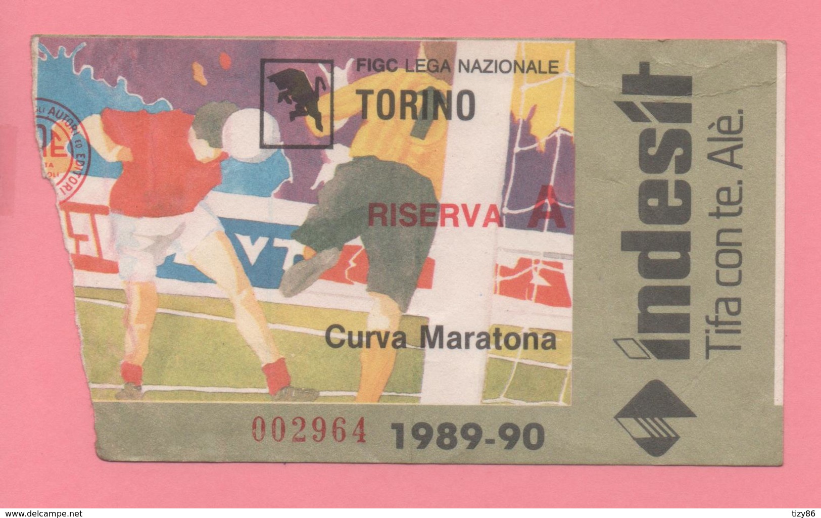 Biglietto D'ingresso Stadio Torino Riserva A 1989-90 - Tickets - Vouchers