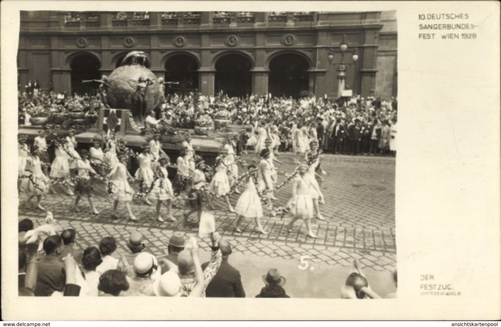 Cp Wien 1. Innere Stadt Österreich, 10. Deutsches Sängerbundesfest 1928, Der Festzug, Umzugswagen - Otros & Sin Clasificación