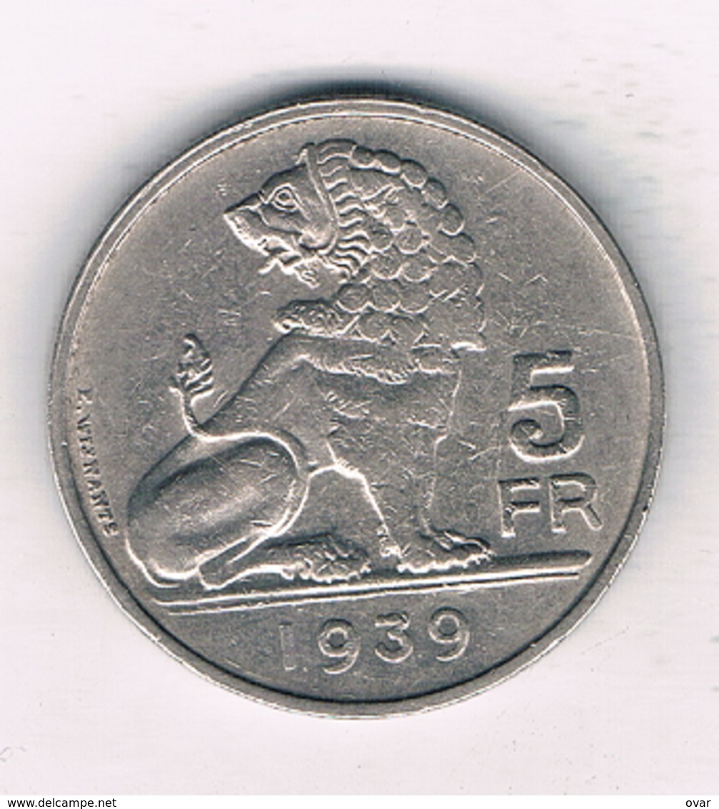 5 FRANC 1939 VL (pos A) BELGIE/6144/ - 5 Francs