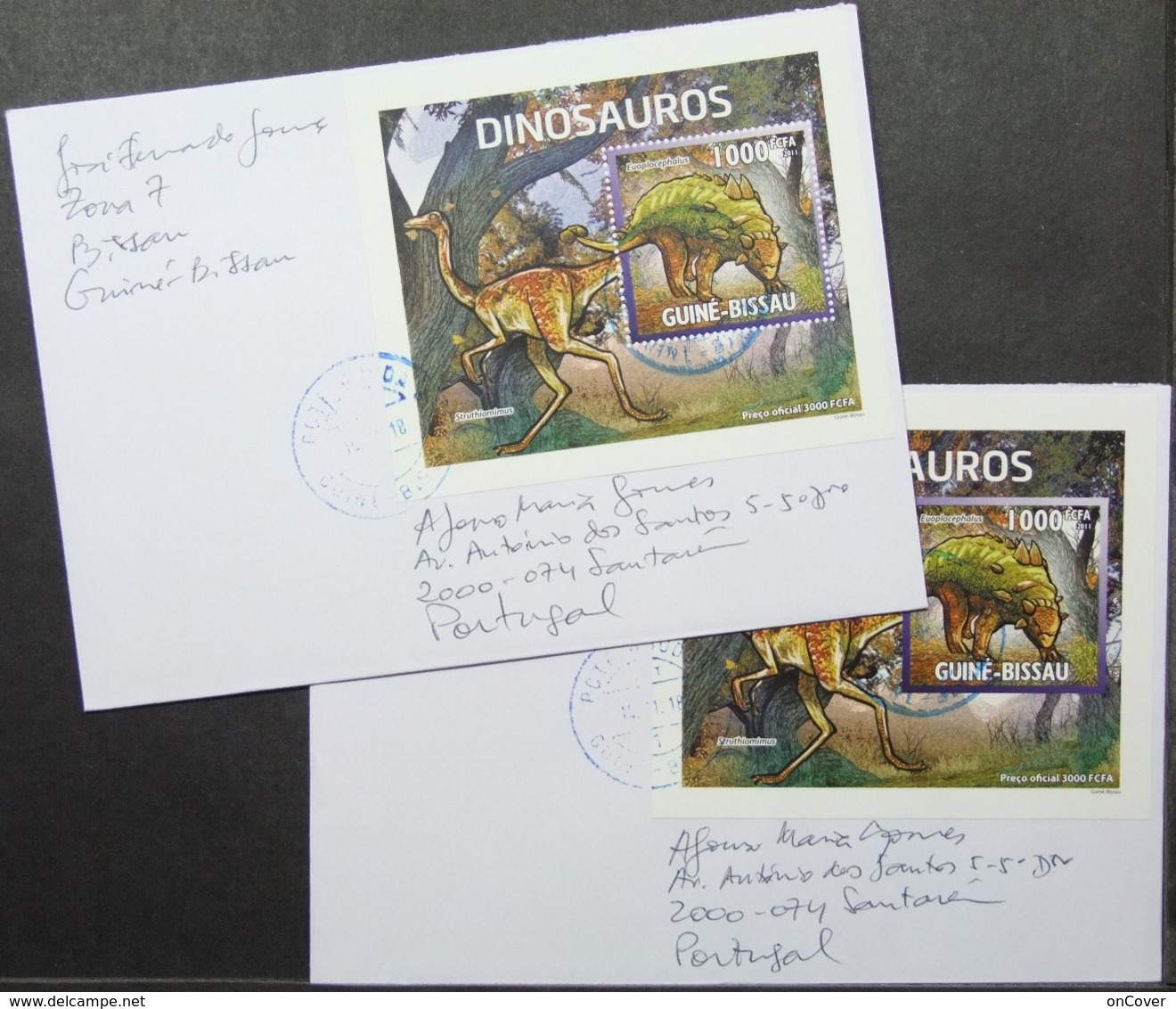 Guine-Bissau - Cover Lot (2) To Portugal Dinosaur Proof Perforate & Imperforate - Preistorici