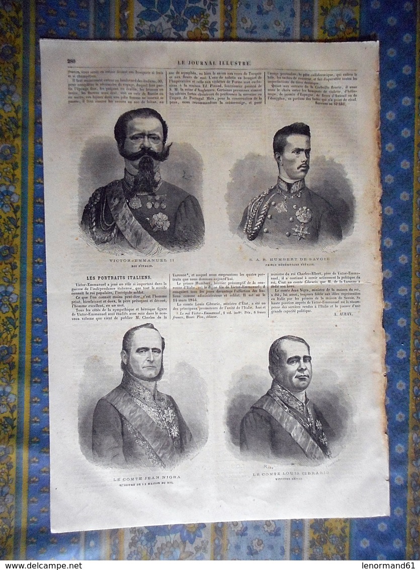 LE JOURNAL ILLUSTRE 27/08/1865 SAINT JEAN DE LUZ FOIRE BEAUCAIRE HUMOUR HERMANN KRETZSCHMER VICTOR EMMANUEL II CIBRARIO - 1850 - 1899